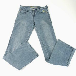 Makaveli Womens Embroidered Jeans Tupac Boot Cut